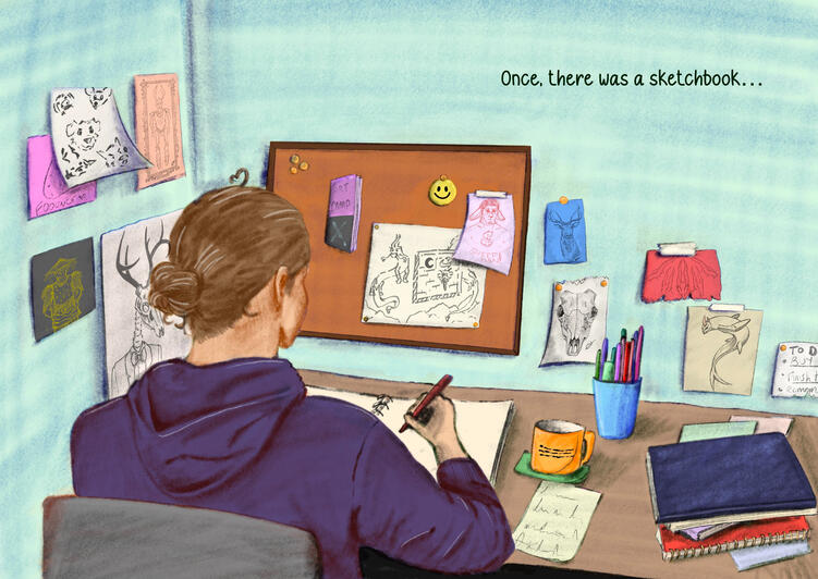 First spread of Children's book mock